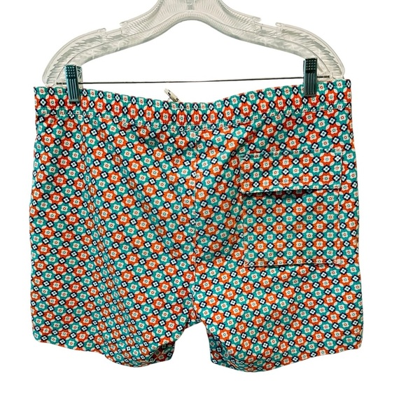 Psycho Bunny Men’s Swim Trunks S Coral Blue Floral Print Drawstring Shorts - Picture 4 of 8